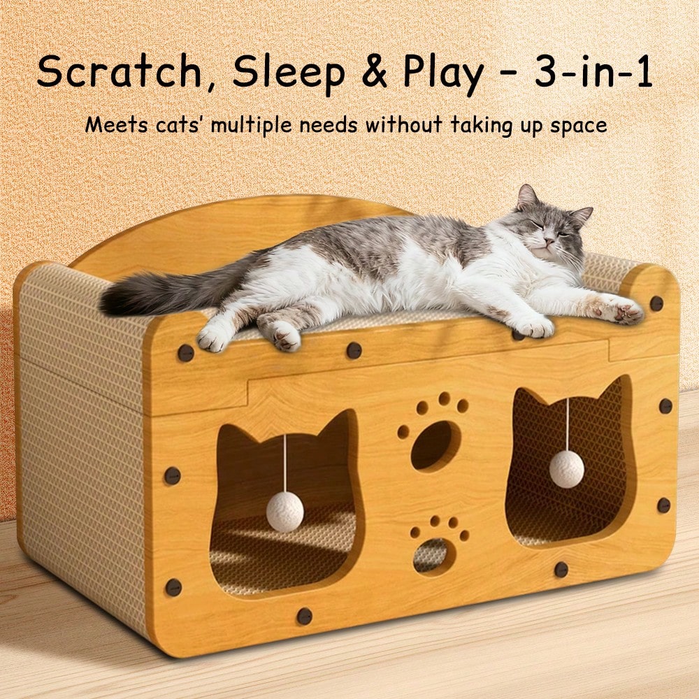 Luxury Double-Level Cat Scratc - Cat Claw Bark ulasan dan harga
