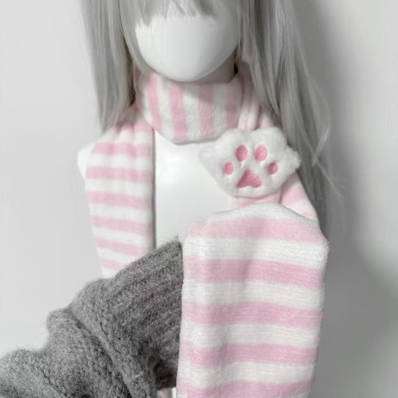 Kawaii Kniied Scarf Cat Paw De - Cat Claw Bark ulasan dan harga