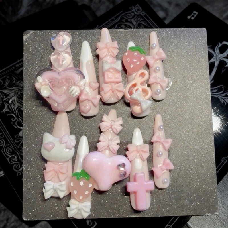 10PCS Sweet Cool White 3D Cat  - Cat Claw Bark ulasan dan harga