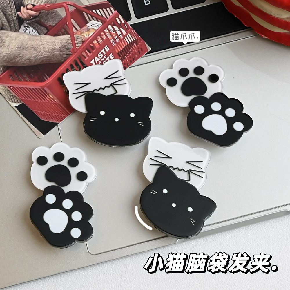 Kawaii Y2K Cat Hair Pins Black - Cat Claw Bark ulasan dan harga