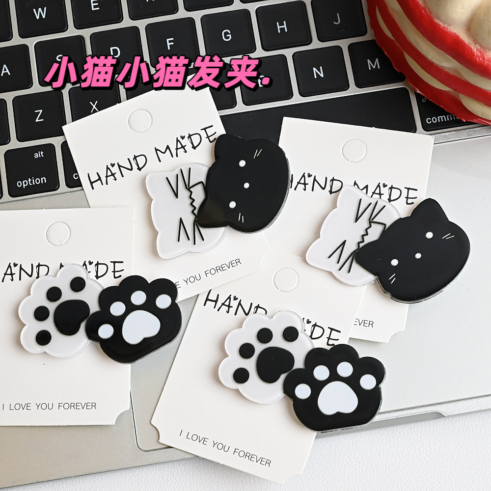 Kawaii Y2K Cat Hair Pins Black - Cat Claw Bark ulasan dan harga
